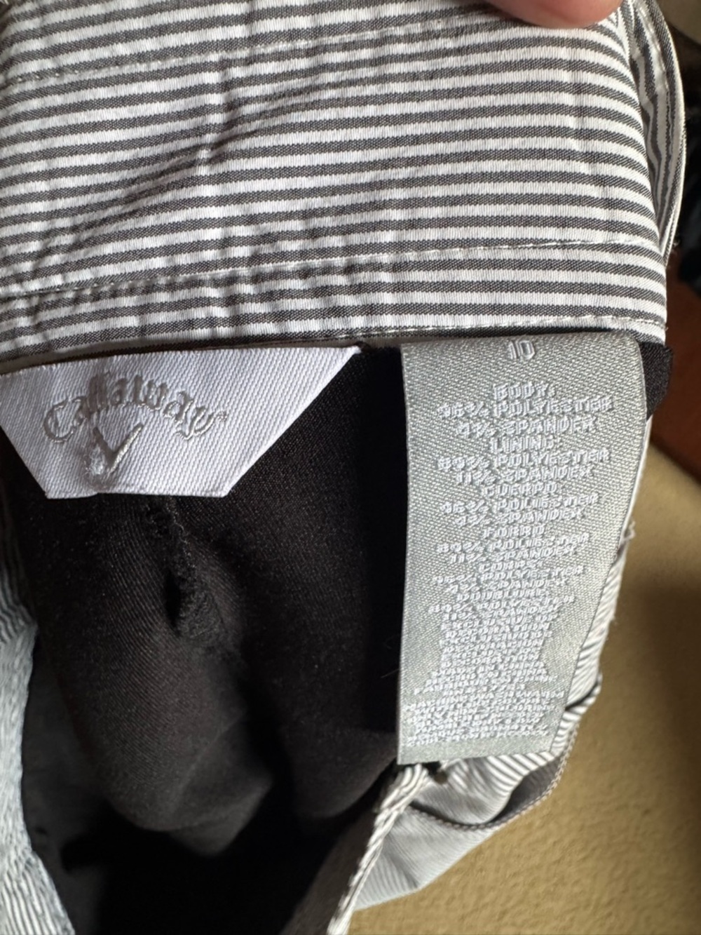 Vintage callaway Golf Striped Women’s Shorts Skort - White & Black - Picture 5 of 10